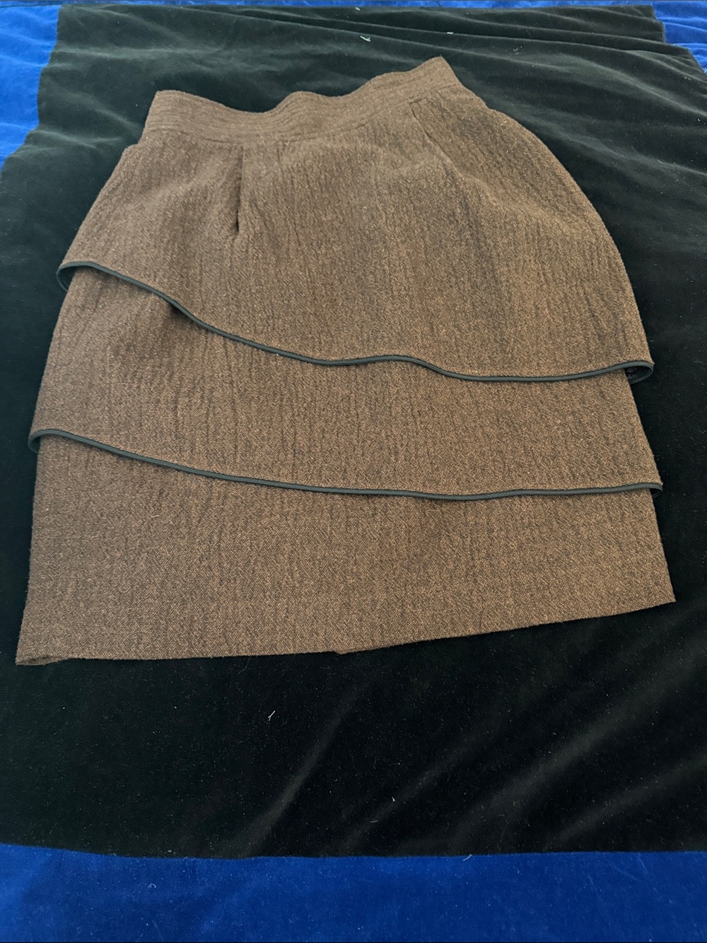 Tiered Pencil Skirt in Brown